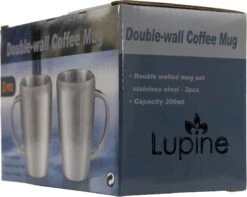 Lupine Beker RVS Dubbelwandig 200ml Lang Warm Set Van 2 Kopjes Mooie Set Bekers Van Roestvrij Staal -Bestek Verkoop 1200x959