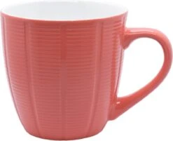 Orange85 Koffiekopjes Gekleurd - Set Van 6 - Koffiemokken - Streep - 200 Ml - Reliëf - Aardewerk - Met Oor - Theemokken -Bestek Verkoop 1200x976