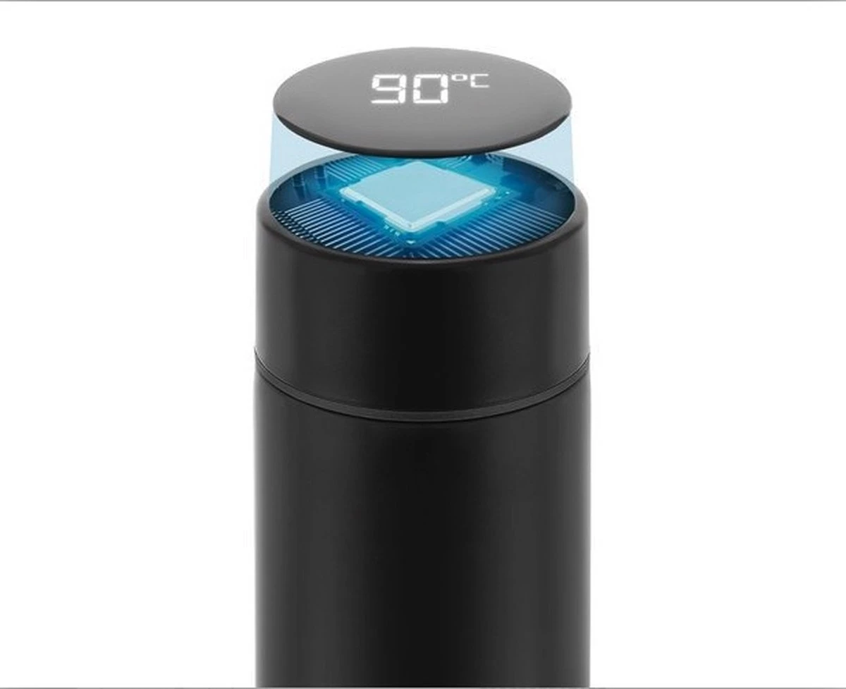 YUNICS® Thermoskan - Met Smart Temperatuur Display - Thermos - Thermosfles - Thermosbeker - Thermofles - Isoleerfles - Travel Mug - RVS - Zwart 6 YUNICS® Thermoskan - Met Smart Temperatuur Display - Thermos - Thermosfles - Thermosbeker - Thermofles - Isoleerfles - Travel Mug - RVS - Zwart - Afbeelding 4