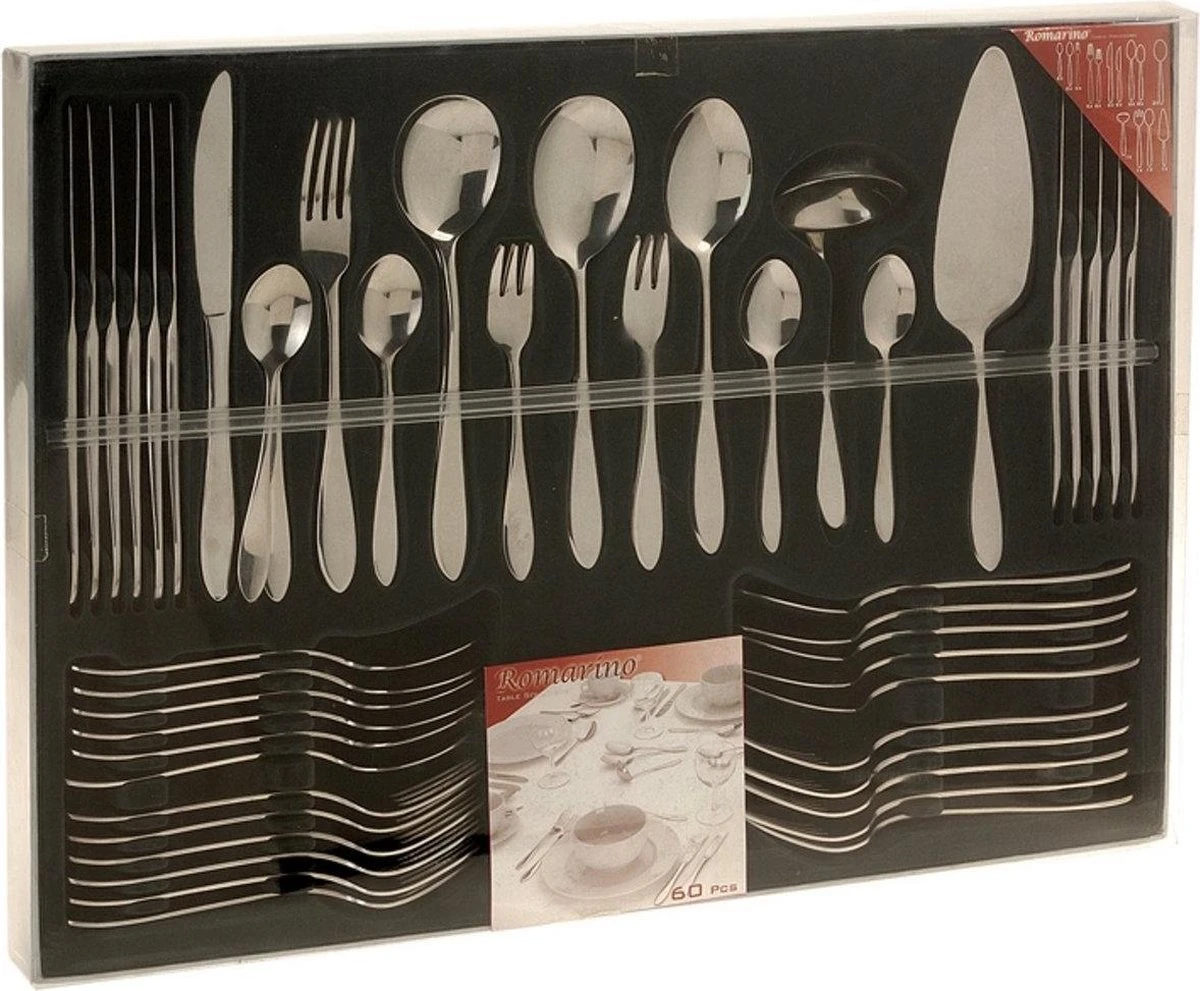 Excellent Houseware Romarino Bestekset - 60-delig - 6 Persoons 3 Excellent Houseware Romarino Bestekset - 60-delig - 6 Persoons