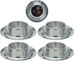 Excellent Houseware - Eierdopjes Set Van 4 Stuks Ø 8.5cm - RVS Metaal
