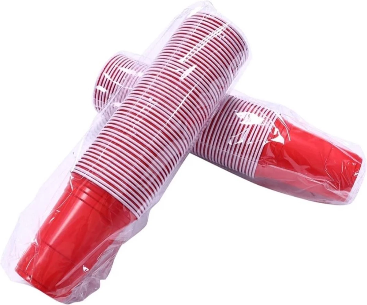 Merkloos Red Cups-50 Stuks-Party Cups-Americancups-Beerpong Bekers-Bierpong-Rood-Bierspel-Drankspel 4 Merkloos Red Cups-50 Stuks-Party Cups-Americancups-Beerpong Bekers-Bierpong-Rood-Bierspel-Drankspel - Afbeelding 2