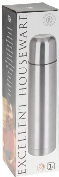 Excellent Houseware KOOPMAN Thermoskan Bullet 1 Liter RVS -Bestek Verkoop 405x1200