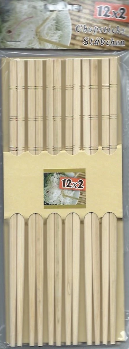 Merkloos 12 Paar Chopsticks - Bamboe - Sushi Eetstokjes - Lengte 24 Cm 4 Merkloos 12 Paar Chopsticks - Bamboe - Sushi Eetstokjes - Lengte 24 Cm - Afbeelding 2