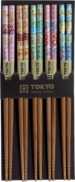 Tokyo Design Studio – Chopstick Set - Komische Draak – Eetstokjes – 5 Paar