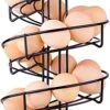 Goliving Eierrek - Eierhouder - Eiermand - Eieren Bewaren - Draaibaar - Ruimtebesparend - RVS - Zwart -Bestek Verkoop 500x1200
