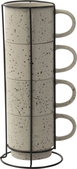 Gusta Rek Met Mokken Ivoor 350 Ml - 4 Stuks -Bestek Verkoop 549x1200