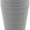 Luxe Herbruikbare Drinkbekers Van In Round – 5 Stuks – Grijs – Plastic / Kunststof – Drinkbeker Voor Volwassenen En Kinderen – Alternatief Voor Wegwerp Bekers – Drink Beker – Limonadeglazen Sapglazen – Camping Servies – Onbreekbare Glazen – Beerpong -Bestek Verkoop 642x1200