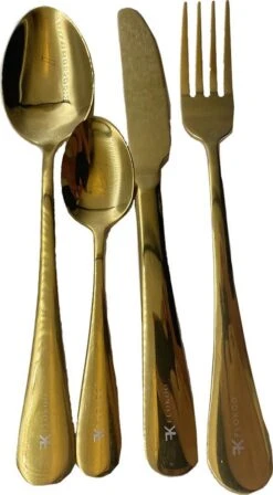 Bestekset 24-delig Goudkleurig - Bestek Voor 6 Personen - Tafelbestek Inclusief Bestekcassette -Bestek Verkoop 662x1200