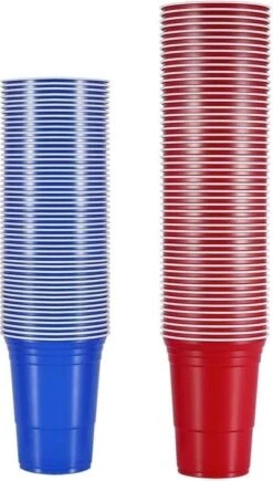 Merkloos Beerpong - 50 Stuk(s) Blue Cups & Red Cups Inc. 3 Ballen - Beerpong Drankspel - Plastic Bekers -Bestek Verkoop 682x1200