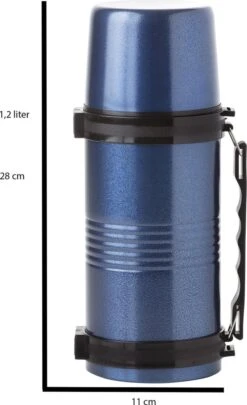 MacGyver Thermosfles Rvs - Thermoskan 1,2 Liter 28cm - Onbreekbaar - Blauw -Bestek Verkoop 732x1200