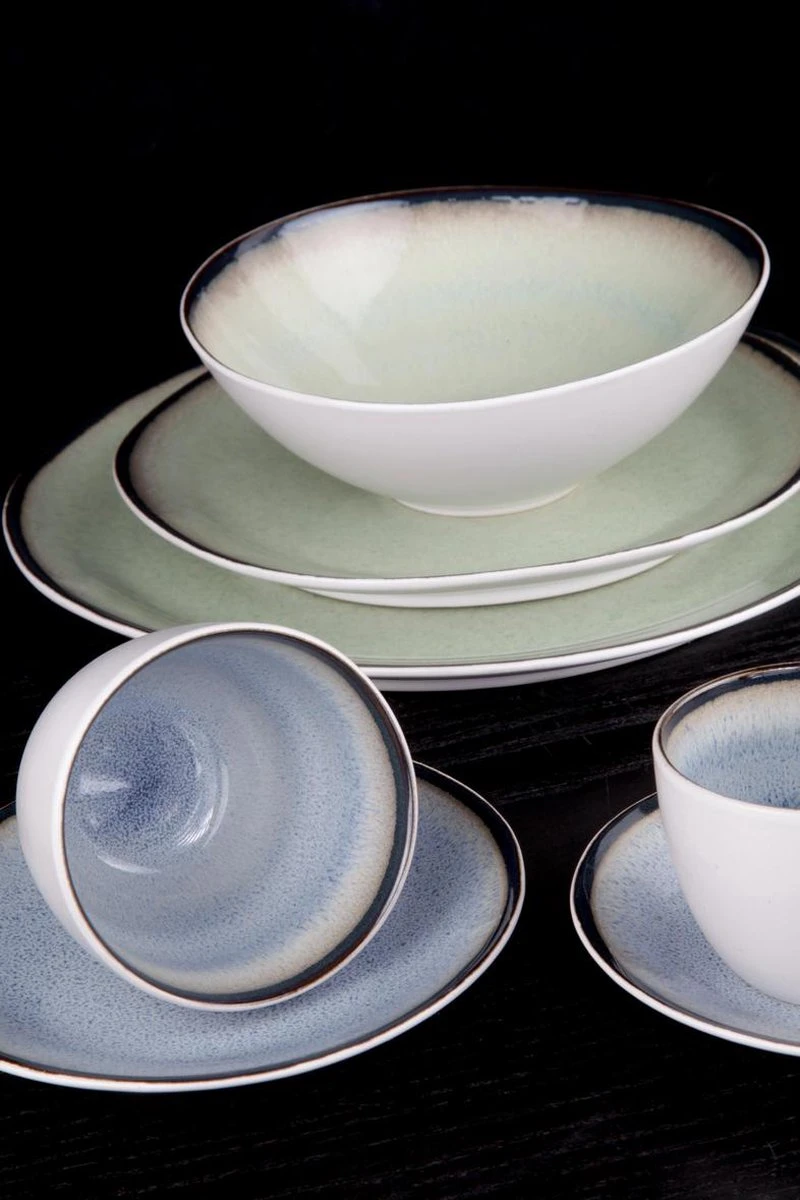 Cosy & Trendy Fez Green Plat Bord - Ø 28 Cm - Set-4 4 Cosy & Trendy Fez Green Plat Bord - Ø 28 Cm - Set-4 - Afbeelding 2