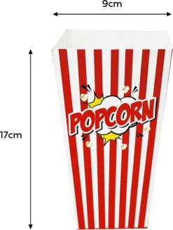 50 Duurzame Popcorn Bakjes (18x10cm) - Popcorn Zakjes Voor Filmavonden, Feestjes - Ook Geschickt Als Snoepbakje Of Feestzakje Voor Kinderen -Bestek Verkoop 904x1200