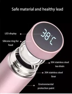 Slimme Thermosfles Met LCD Temperatuur Display - Curver Isolatiefles 0,5 Liter - Dubbelwandige Thermosfles - Thermosbeker - Isoleerfles - Thermoskan - Travel Mug - Bidon Drinkfles - Koffiebeker - Drinkflessen - RVS - Smart Thermos - Metaal -Bestek Verkoop 917x1200 1