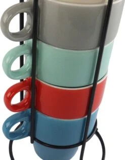 Orange85 Koffiekopjes - Met Houder - Set Van 6 - Gekleurd - 300 Ml - Keramiek 13 Orange85 Koffiekopjes - Met Houder - Set Van 6 - Gekleurd - 300 Ml - Keramiek -Bestek Verkoop 945x1200