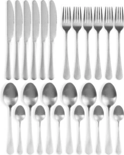 Magani - Zilveren Bestekset - Roestvrij Staal - 24-delig - Voor Zes Personen - PVD Coating -Bestek Verkoop 958x1200 4