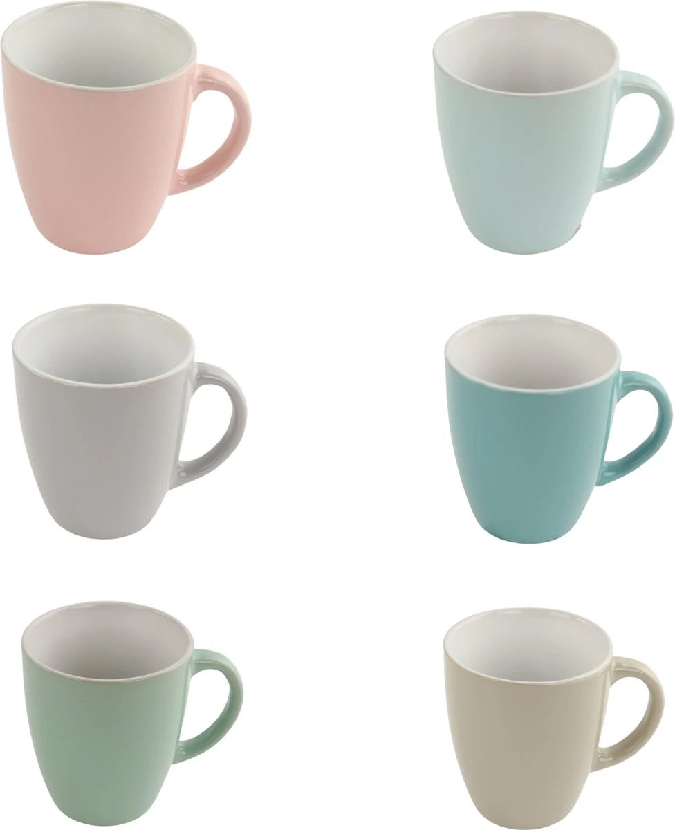 Orange85 Espresso Kopjes - Set Van 6 - Met Oor - 160ml - Meerdere Kleuren - Pastel - Aardewerk 3 Orange85 Espresso Kopjes - Set Van 6 - Met Oor - 160ml - Meerdere Kleuren - Pastel - Aardewerk