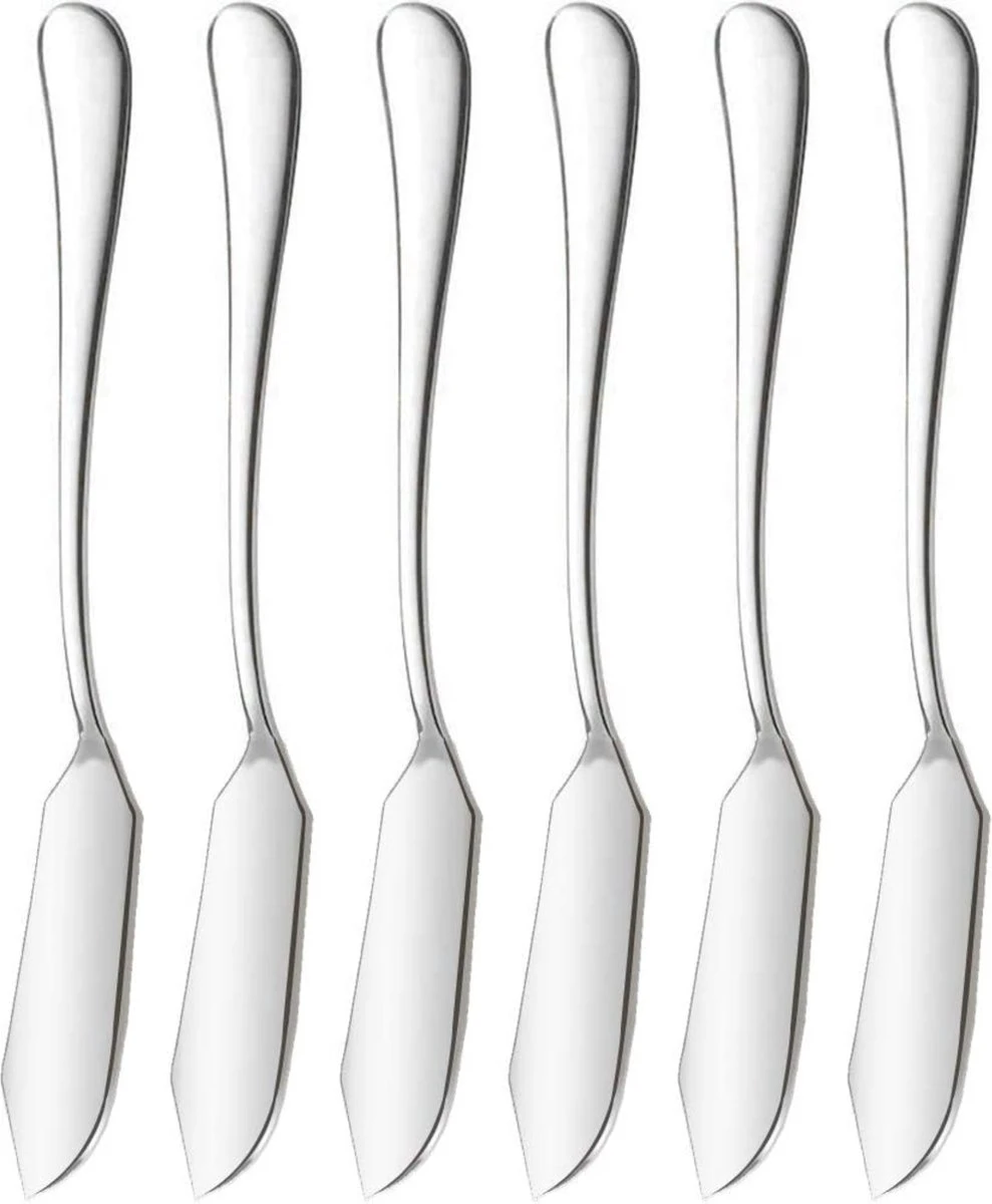 House Of Husk Botermesjes Set - Zilver - RVS - Botermes - Smeermessen - Tapas Mesjes - 6 Stuks 3 House Of Husk Botermesjes Set - Zilver - RVS - Botermes - Smeermessen - Tapas Mesjes - 6 Stuks